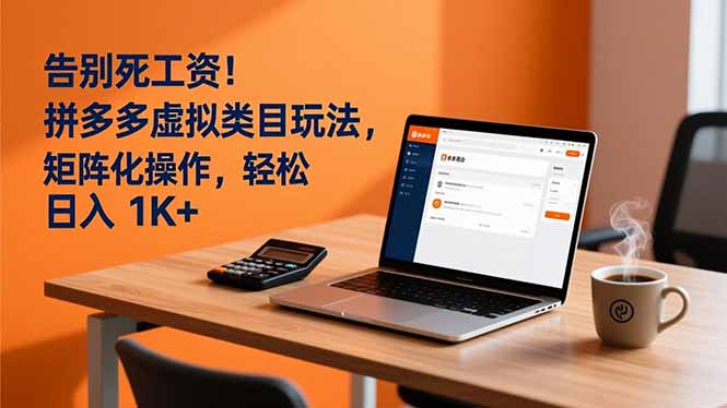 告别死工资！拼多多虚拟类目玩法，矩阵化操作，轻松日入 1K+-云网创
