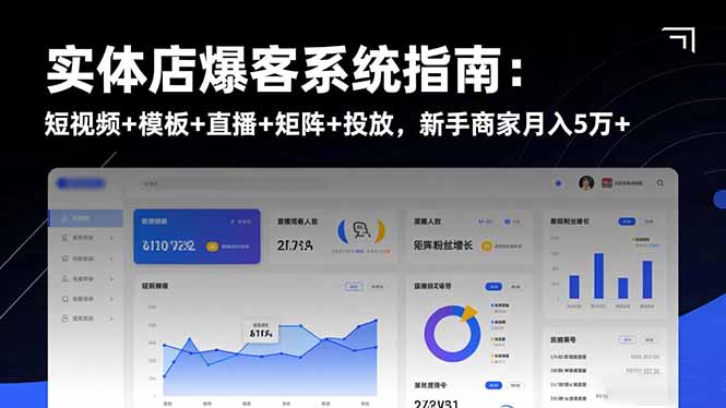 实体店爆客系统指南:短视频+模板+直播+矩阵+投放,新手商家月入5万+-云网创