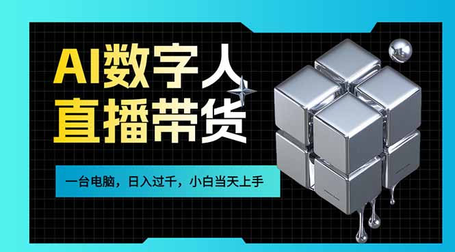 AI数字人直播带货风口已来,一台电脑在家日入过千,小白当天上手的赚钱技能-云网创
