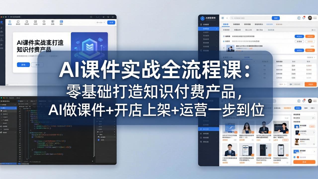 AI课件实战全流程课:零基础打造知识付费产品,AI做课件+开店上架+运营一步到位-云网创