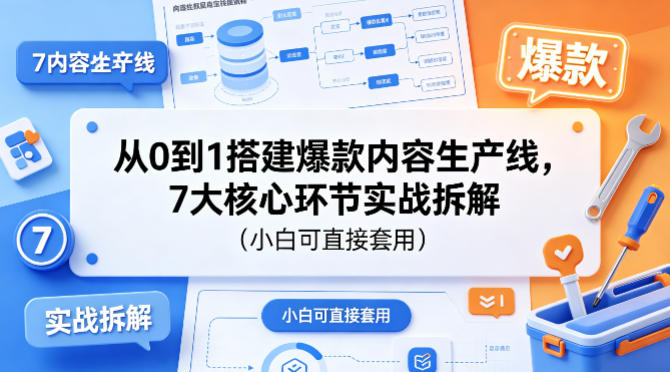 从0到1搭建爆款内容生产线，7大核心环节实战拆解(小白可直接套用)-云网创