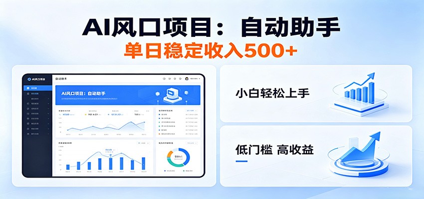 全新AI自动助手项目,低门槛入局,每日稳定收益500以上-云网创