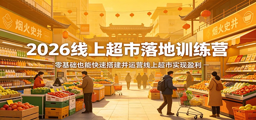 2026线上超市落地训练营，零基础也能快速搭建并运营线上超市实现盈利-云网创