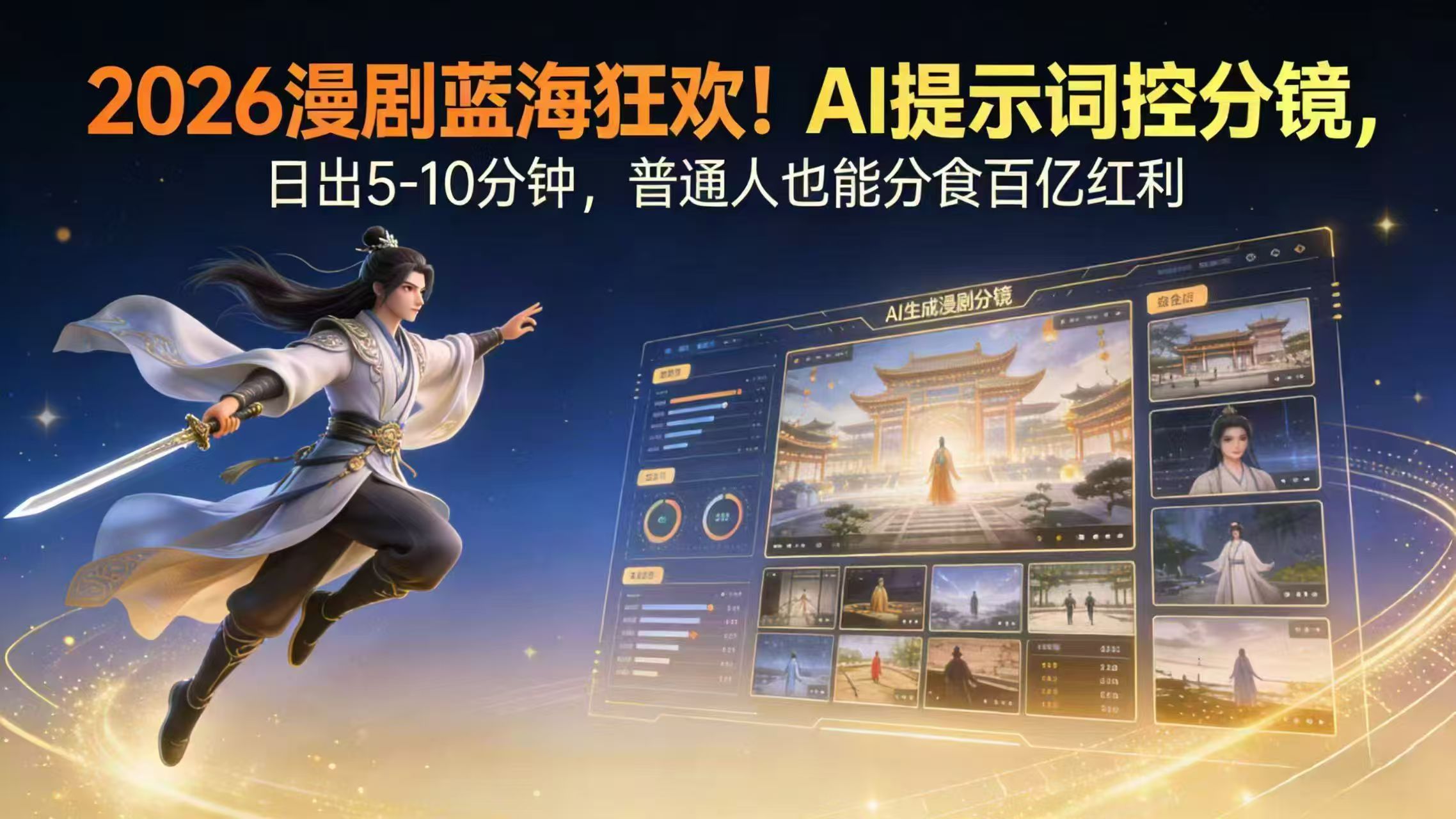 2026漫剧红利实锤！ AI 提示词控分镜， 普通人也能轻松月入过万-云网创