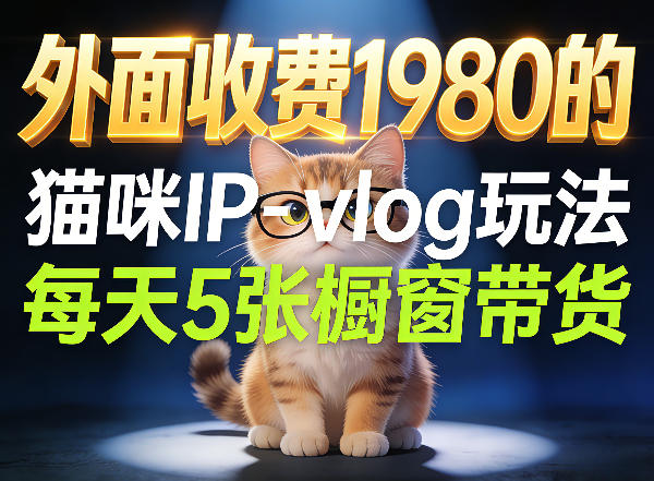 宠物赛道猫咪IP-vlog玩法，26条视频涨粉29W，每天5张橱窗带货拆解-云网创