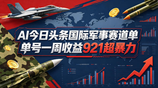 AI今日头条国际军事赛道,单号一周收益921,超暴力-云网创