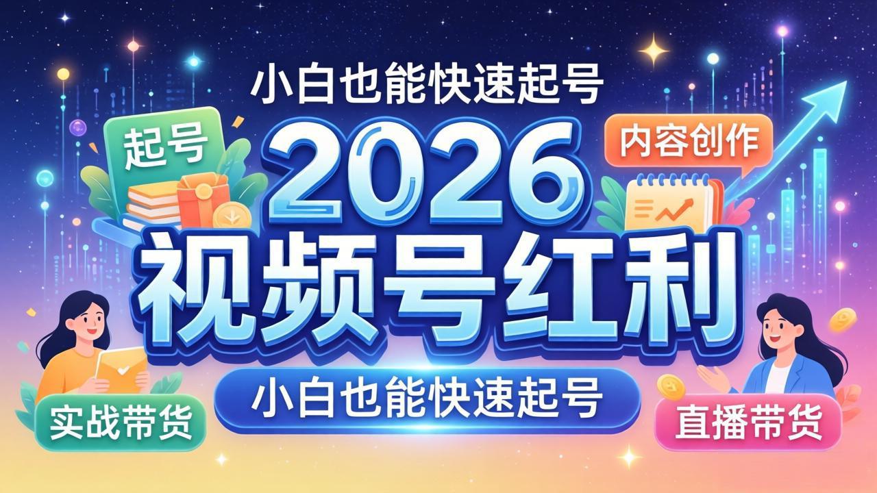 2026视频号红利实战营，大佬亲授起号、内容、直播、IP、投流、私域、矩阵全套落地打法-云网创