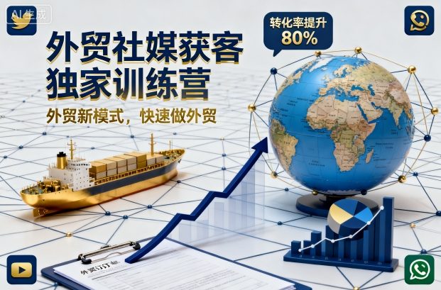 外贸社媒获客独家训练营，外贸新模式，快速做外贸(更新26年3月)-云网创