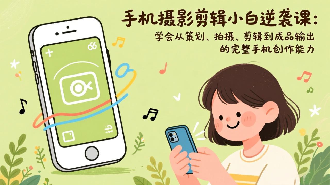 手机摄影剪辑小白逆袭课：学会从策划、拍摄、剪辑到成品输出的完整手机创作能力-云网创