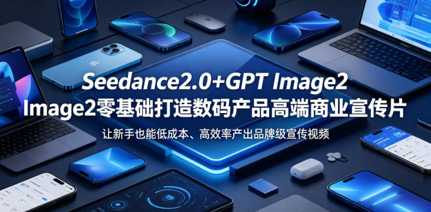 Seedance2.0+GPT Image2零基础打造数码产品高端商业宣传片，让新手也能低成本、高效率产出品牌级宣传视频-云网创