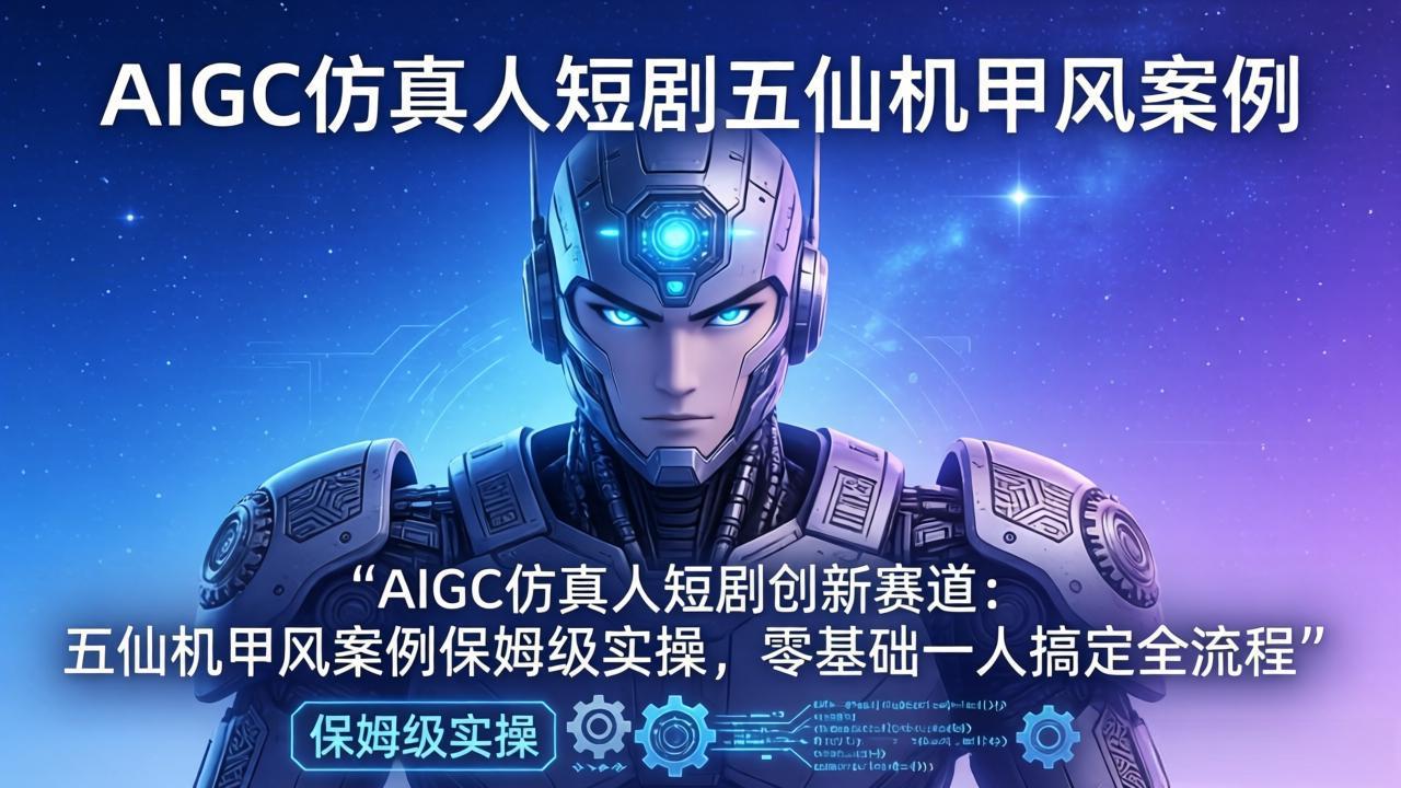 AIGC仿真人短剧创新赛道：五仙机甲风案例保姆级实操，零基础一人搞定全流程-云网创