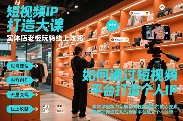 短视频ip打造大课，实体店老板玩转线上攻略-云网创