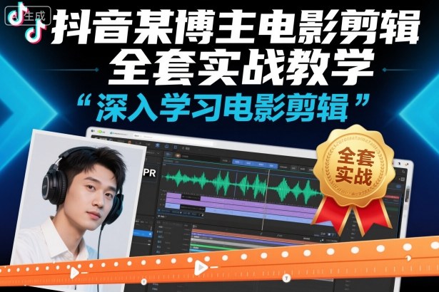 抖音某博主电影剪辑全套实战教学，深入学习电影剪辑-云网创