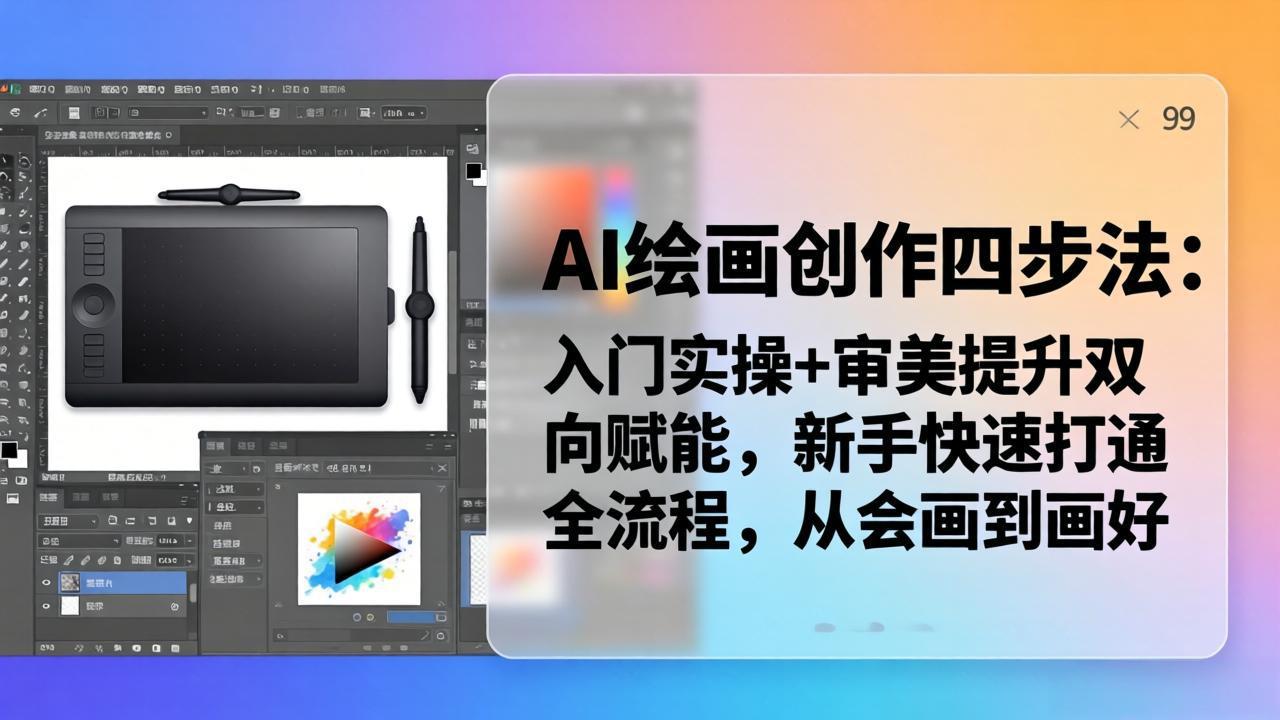 AI绘画创作四步法:入门实操+审美提升双向赋能,新手快速打通全流程,从会画到画好-云网创