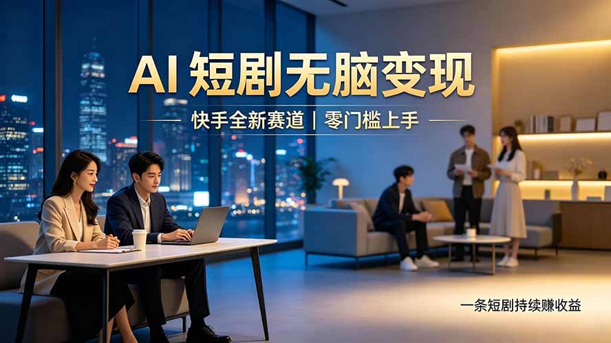 别乱找副业了，快手 AI 短剧零门槛长久被动增收-云网创