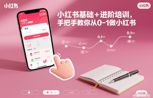 小红书基础+进阶培训，手把手教你从0-1做小红书-云网创