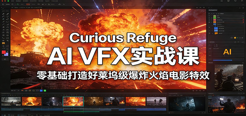 Curious Refuge AI VFX实战课，零基础打造好莱坞级爆炸火焰电影特效-云网创