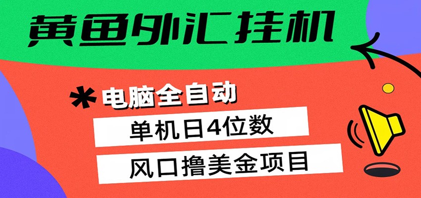 黄鱼外汇挂机：全自动赚美金、自动交易、风口项目-云网创