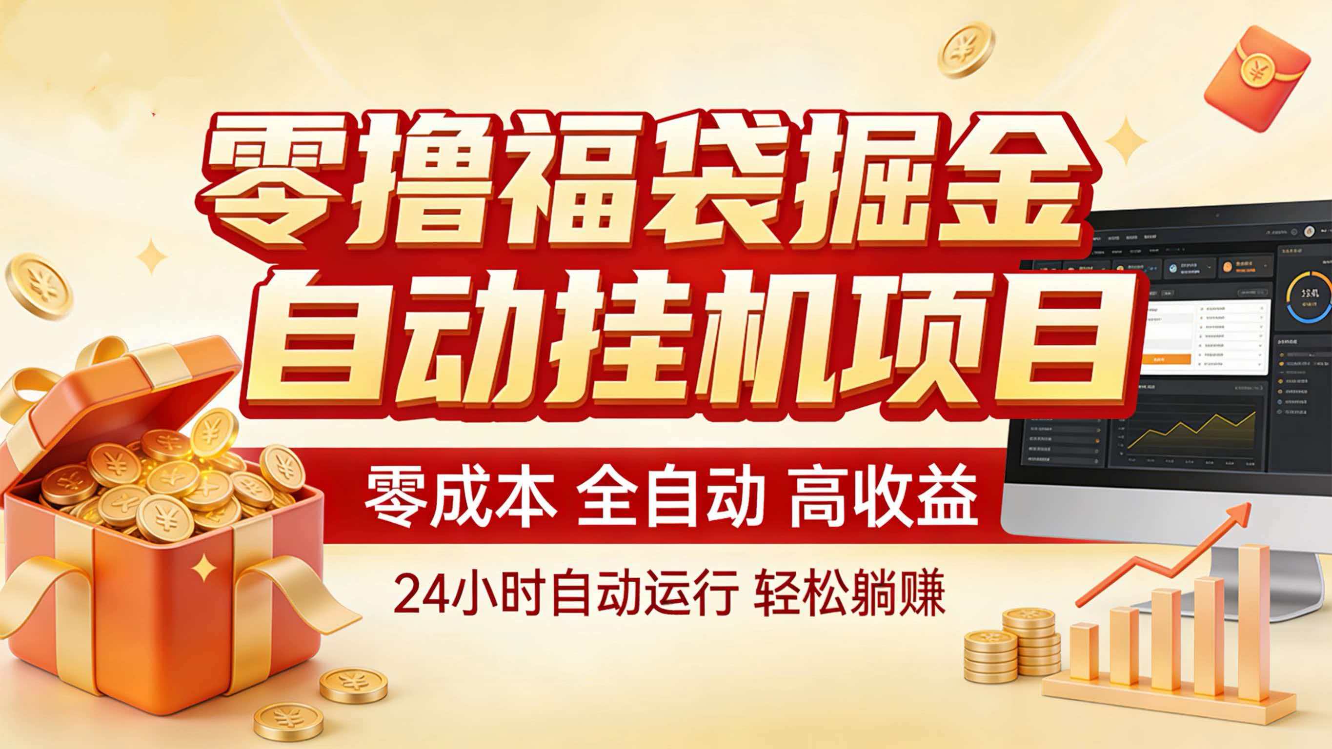 零撸福袋掘金！全自动挂机躺赚，新手也能上手-云网创