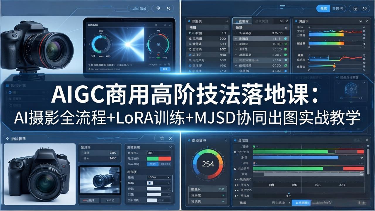 AIGC商用高阶技法落地课：AI摄影全流程+LoRA训练+MJSD协同出图实战教学-云网创