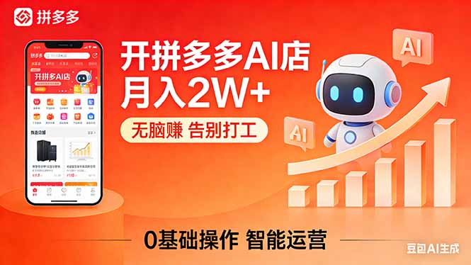 开一家拼多多AI店，月入2W+，无脑赚，告别打工，附SOP手册-云网创