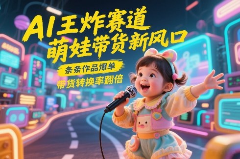 AI王炸赛道，萌娃带货新风口，条条作品爆单，带货转换率翻倍，核心逻辑拆解-云网创