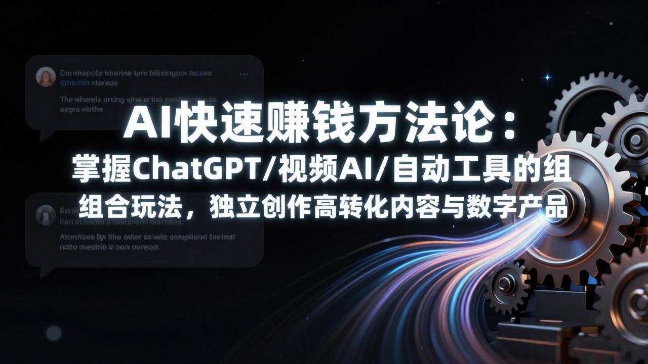 AI快速赚钱方法论：掌握ChatGPT/视频AI/自动化工具的组合玩法，独立创作高转化内容与数字产品-云网创
