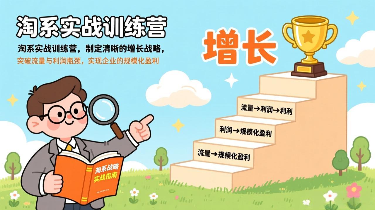 淘系实战训练营,制定清晰的增长战略,突破流量与利润瓶颈,实现企业的规模化盈利-云网创