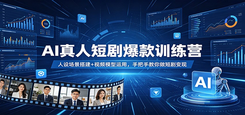 AI真人短剧爆款训练营：人设场景搭建+视频模型运用，手把手教你做短剧变现-云网创