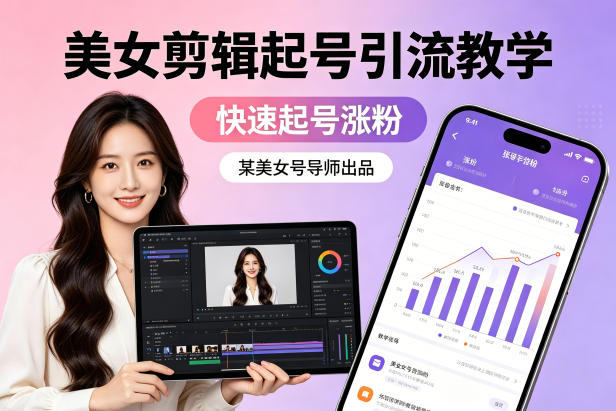 某美女号导师出品：美女剪辑起号引流教学，快速起号涨粉-云网创